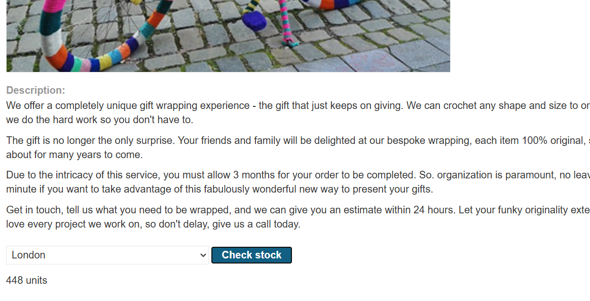 Check Stock functionality